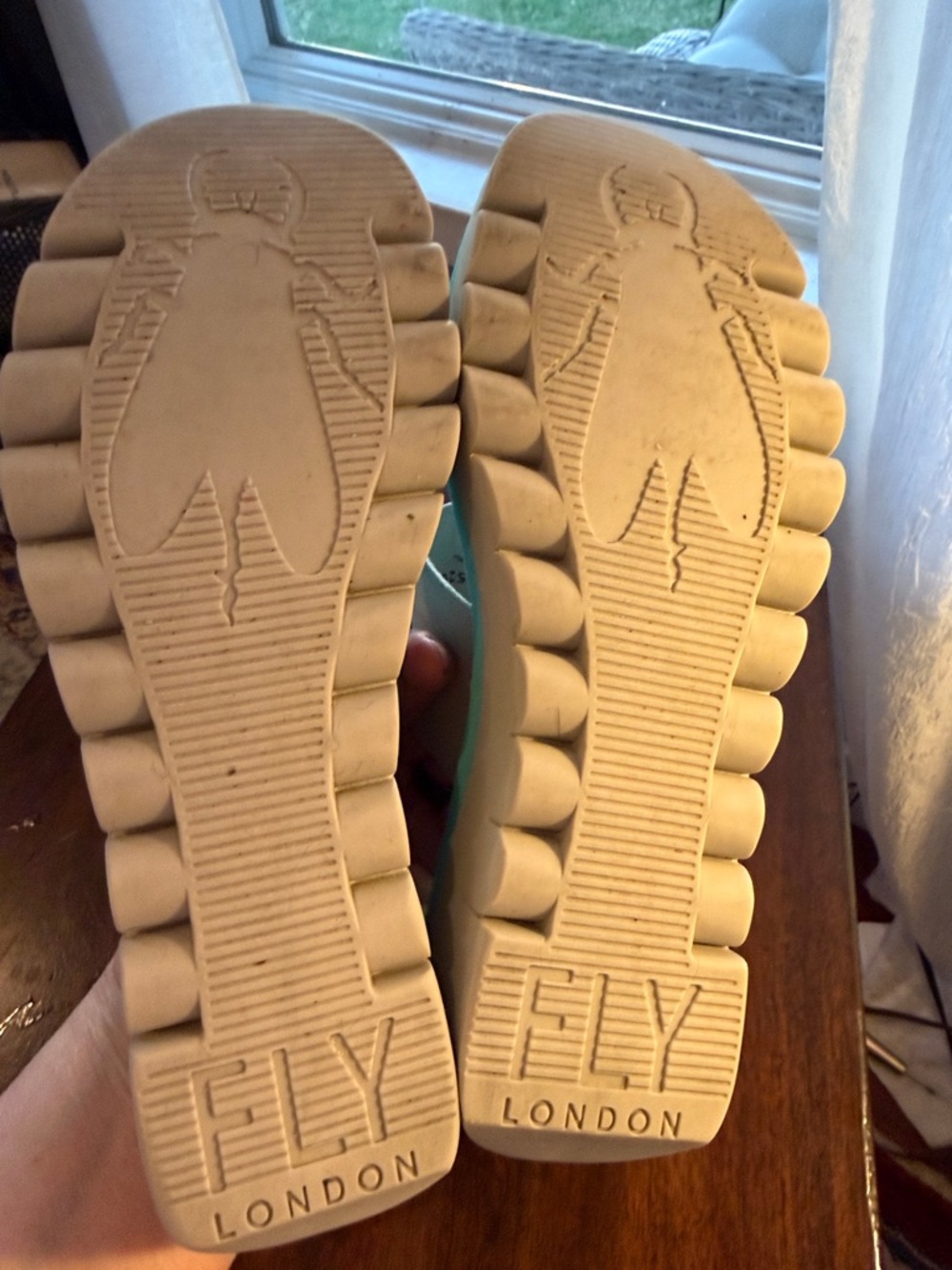 Fly London Aqua Footbed Tan Strap Flip Flop Sandals - Fly London - Picture 7 of 7